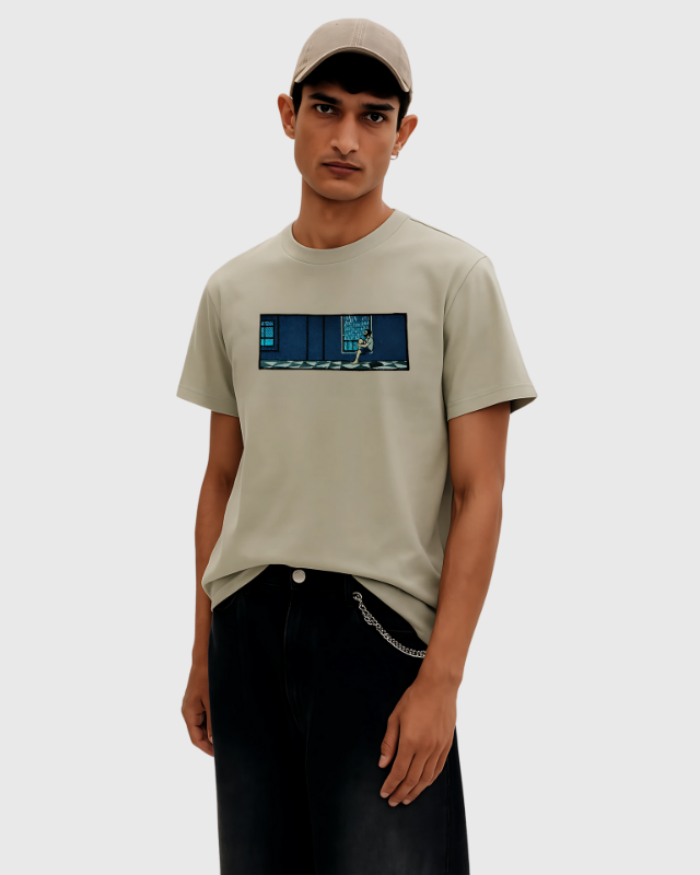 Pair Khwab Embroidered Tees + Black Jeans Short